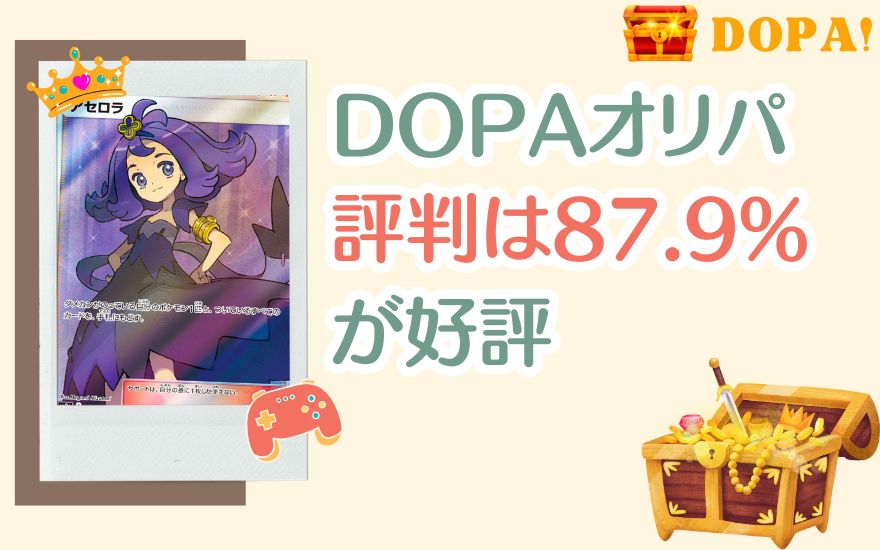 DOPAオリパの評判は87.9%が好評