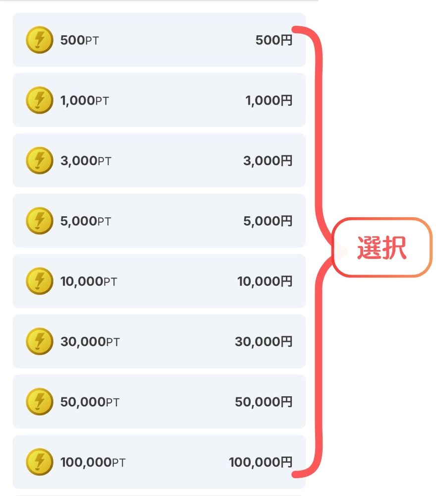 DOPAオリパ ポイント購入画面 STEP2