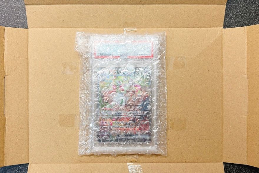 エクストレカから届いた箱内の緩衝材とカード