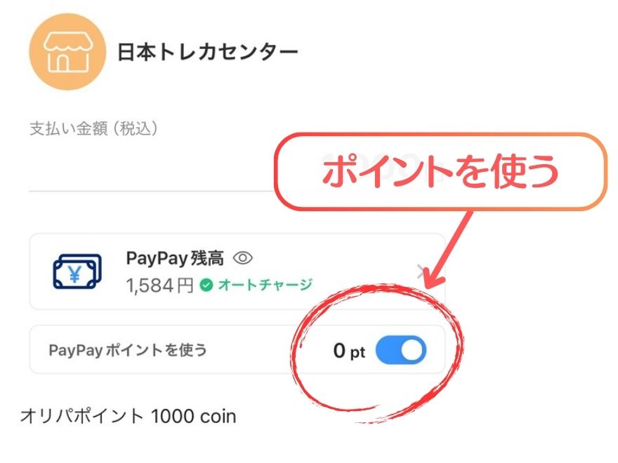 PayPayでの支払い画面