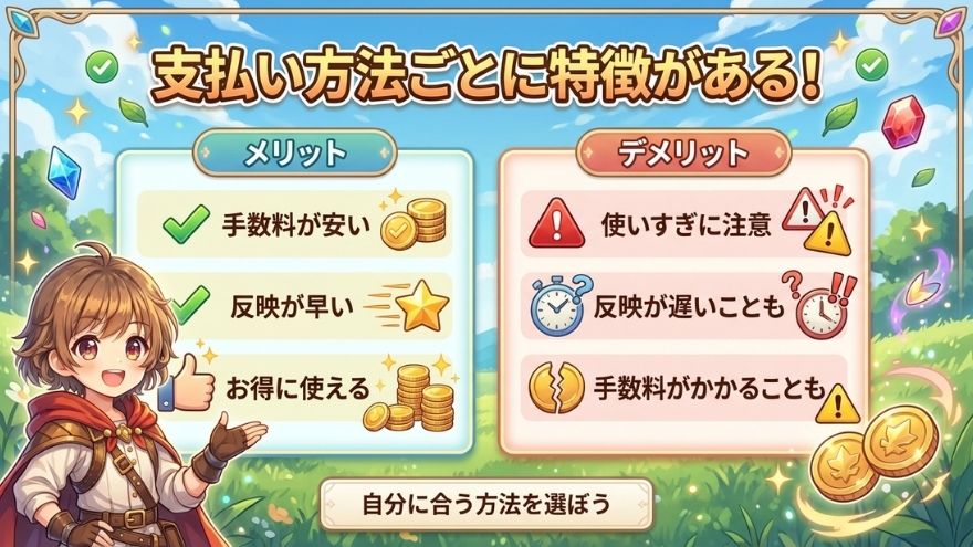 支払い方法のメリット・デメリット