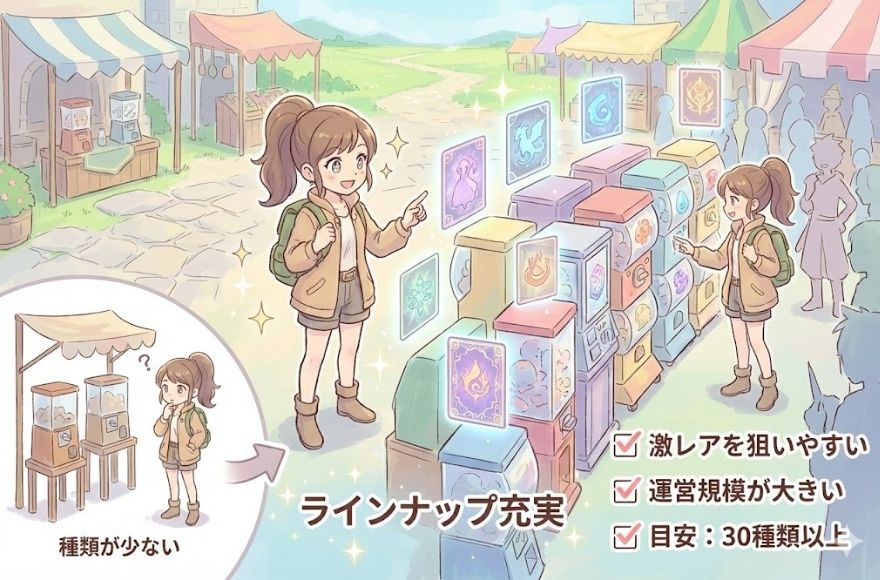 オリパの種類が豊富（種類）