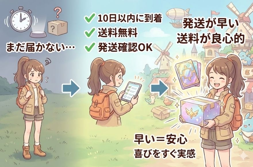 送料が安くて、発送が早い（配送）