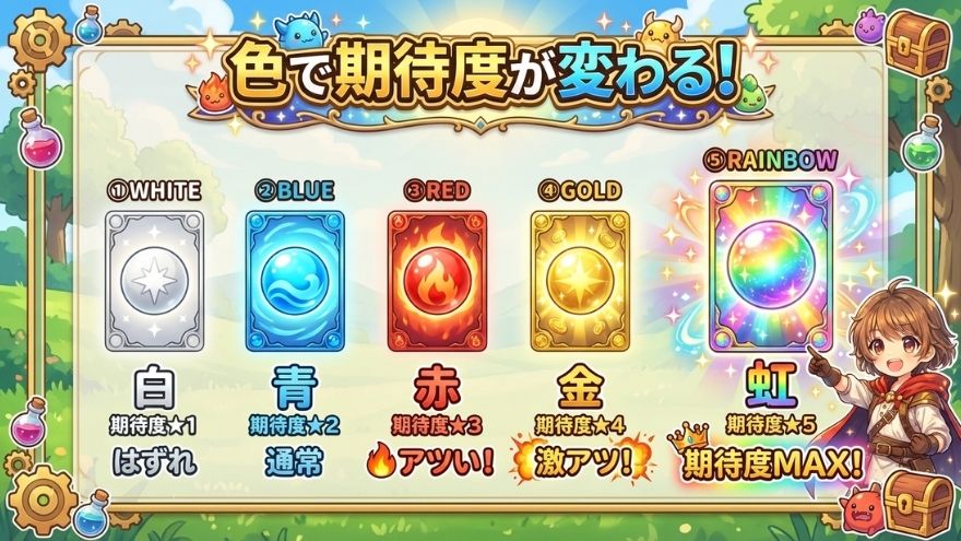 演出のレアリティ色の見方