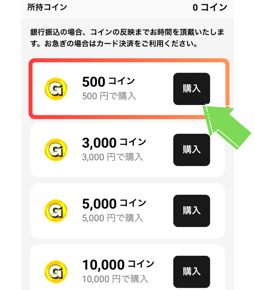 GACHIPAのクレジットカード支払い手順2