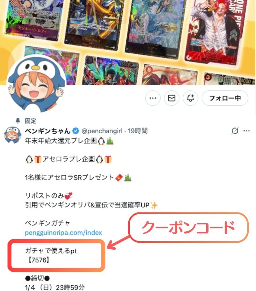 ペンギンちゃんXのクーポンコード