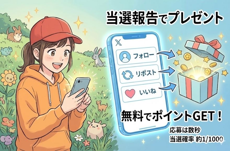 当選報告でプレゼントを狙う