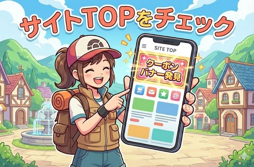 サイトTOPのバナーをチェック