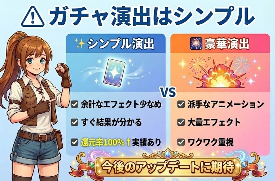 ガチャ演出がしょぼい