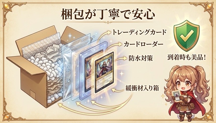 DOPAオリパ梱包が丁寧で安心 カードローダー・防水対策・緩衝材の4層構造