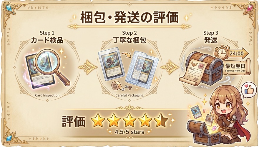 DOPAオリパ梱包発送の評価 カード検品・丁寧梱包・最短翌日発送の3ステップ