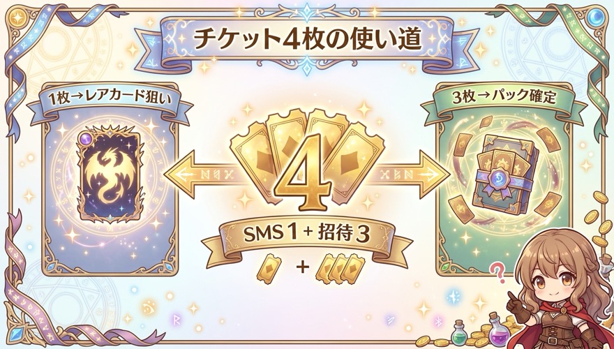 エクストレカのチケット4枚の使い道を示す図解