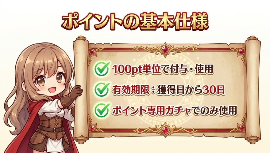 オリくじポイントの基本仕様を示す図解