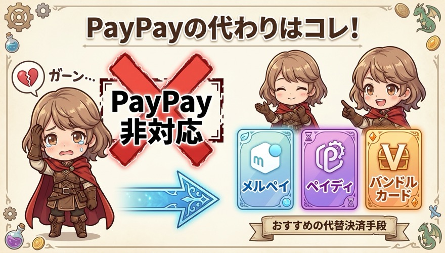 オリパワンがPayPay非対応でも使える代替決済3種の図解