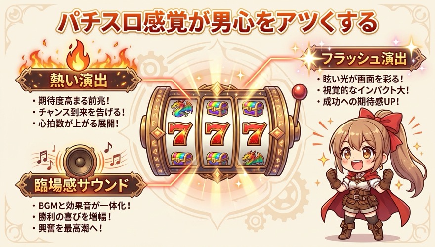 オリパワンのパチスロ系演出の魅力を示す図解