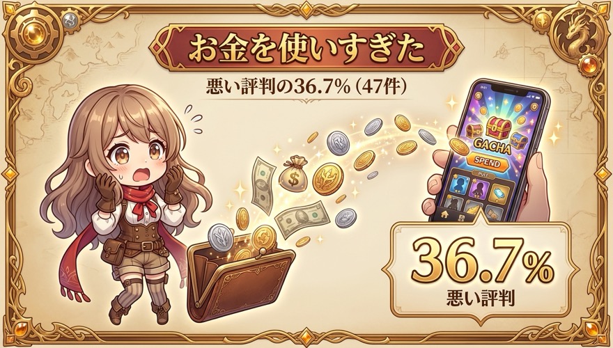 オリパワンの悪い評判「お金を使いすぎた」の図解