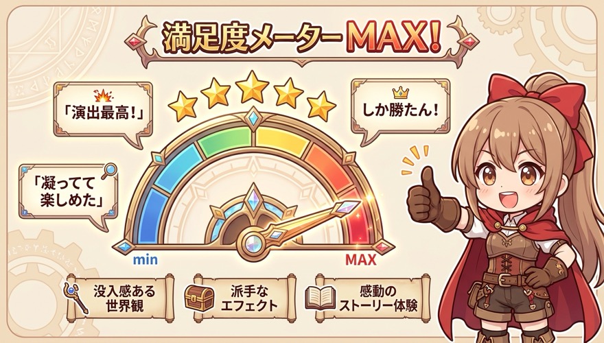 オリパワンの演出が最高と評価する口コミを集めた図解