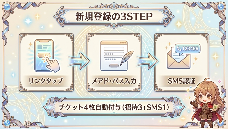 エクストレカの新規登録3STEPを示す図解
