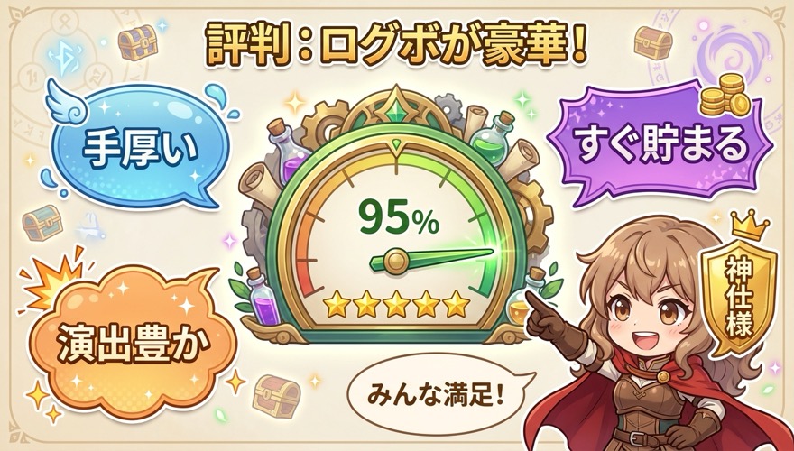 オリくじログインボーナスが豪華という口コミの集約図解