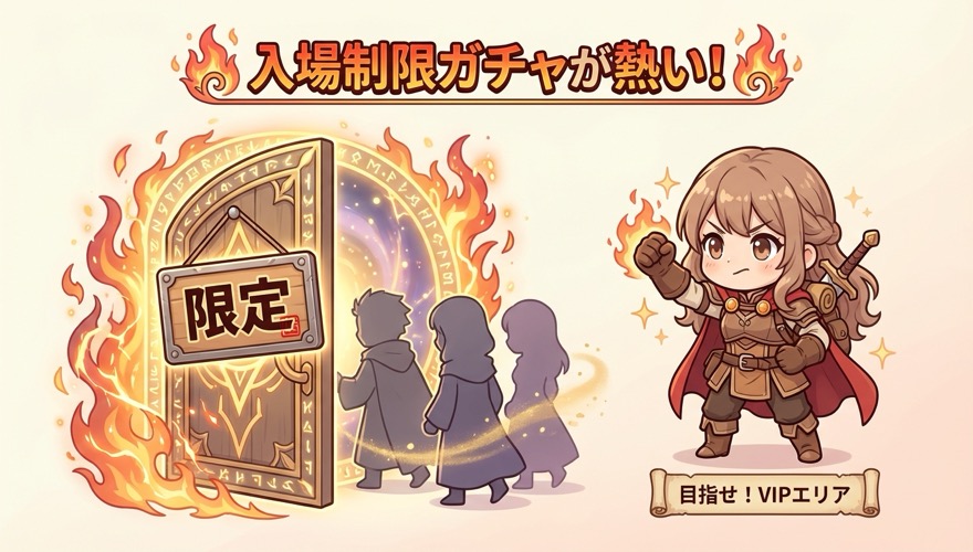 オリくじの入場制限ガチャの図解