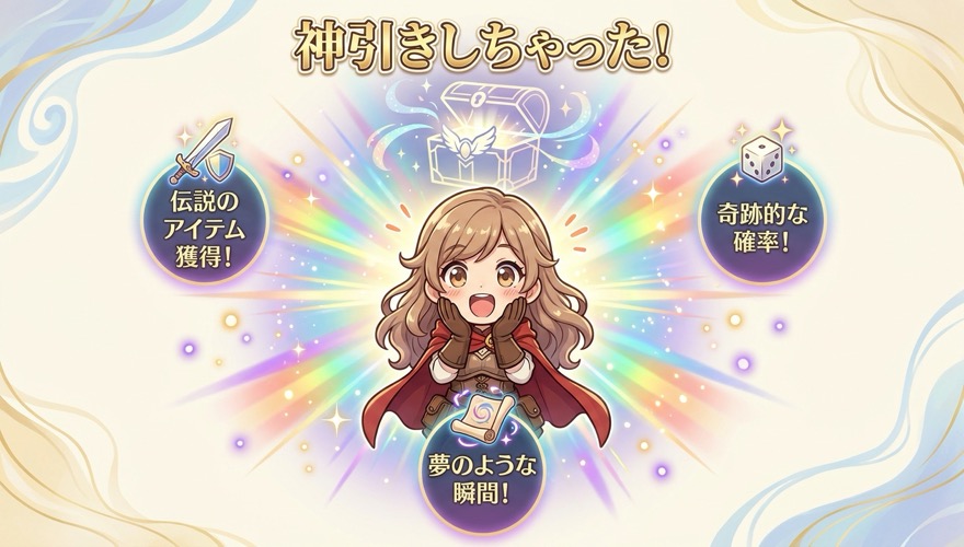 DOPAクーポンで神引きして驚くイメージ