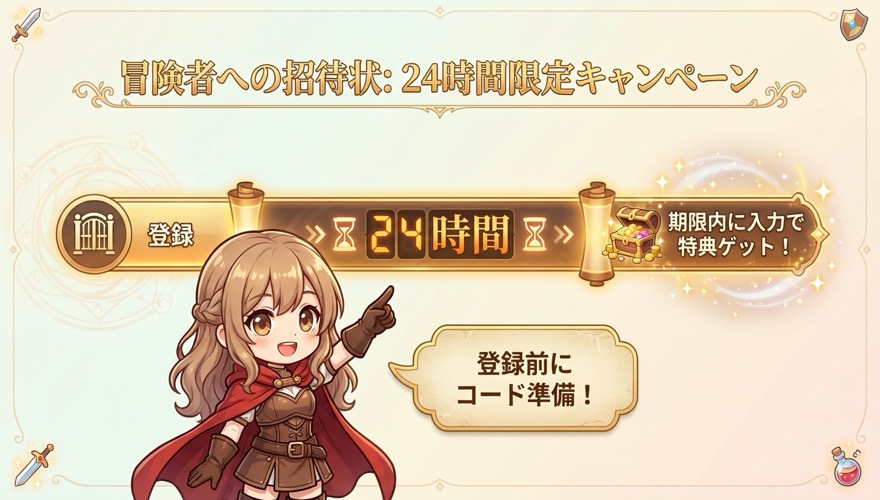 オリくじ招待コード24時間以内の入力期限図解