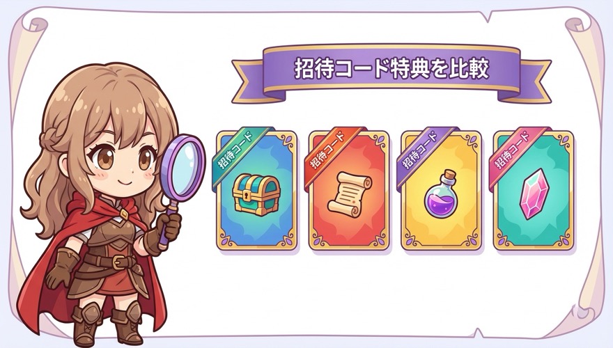 招待コード特典の他社比較イメージ図解
