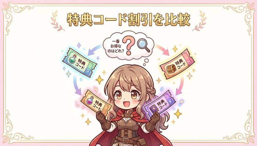 特典コード割引の他社比較イメージ図解