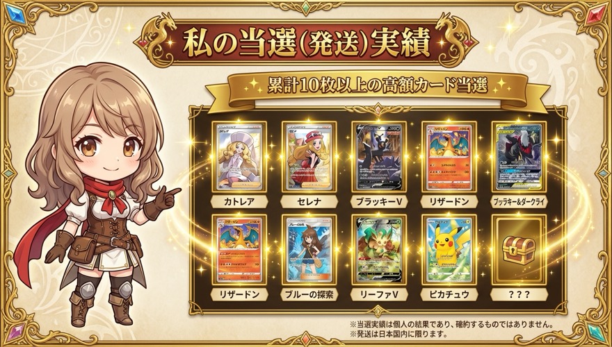 オリパワンの当選カード実績の図解