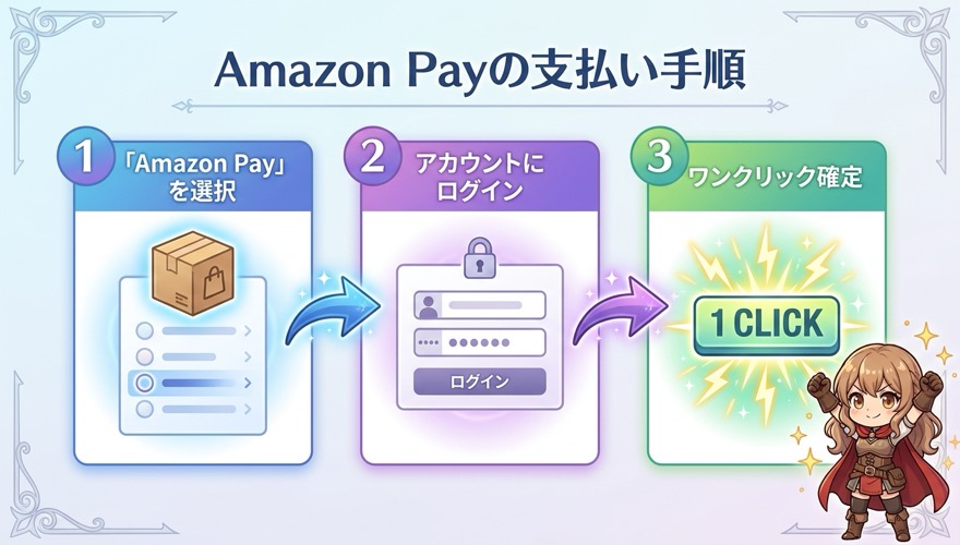 オリパワンのAmazon Pay支払い手順3ステップ図解