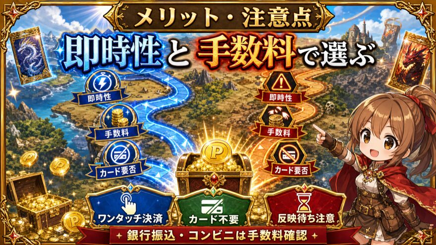 イブガチャ支払い方法のメリット・デメリット比較図