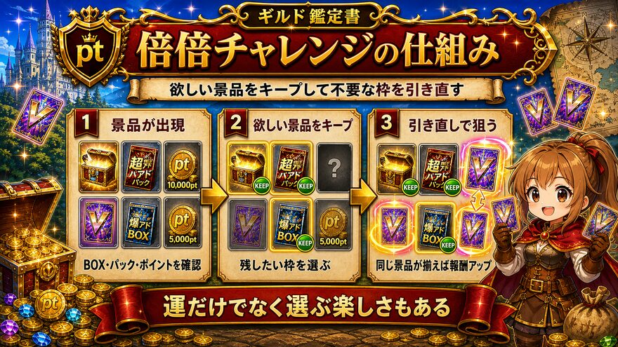 エクストレカの倍倍チャレンジの仕組みを示す図解