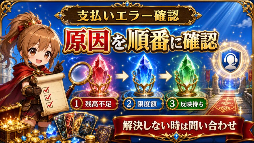 イブガチャ支払いエラーの原因と確認ポイント図解