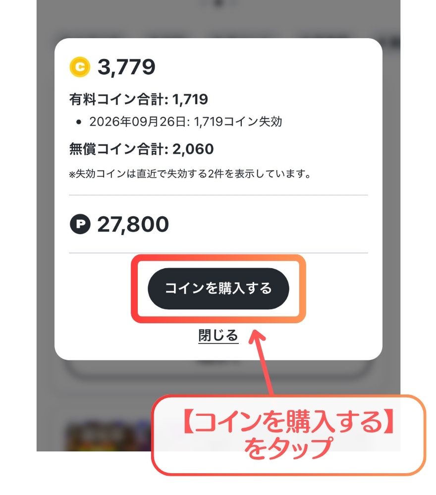 おりパンダ 購入するコイン・支払い方法を選択