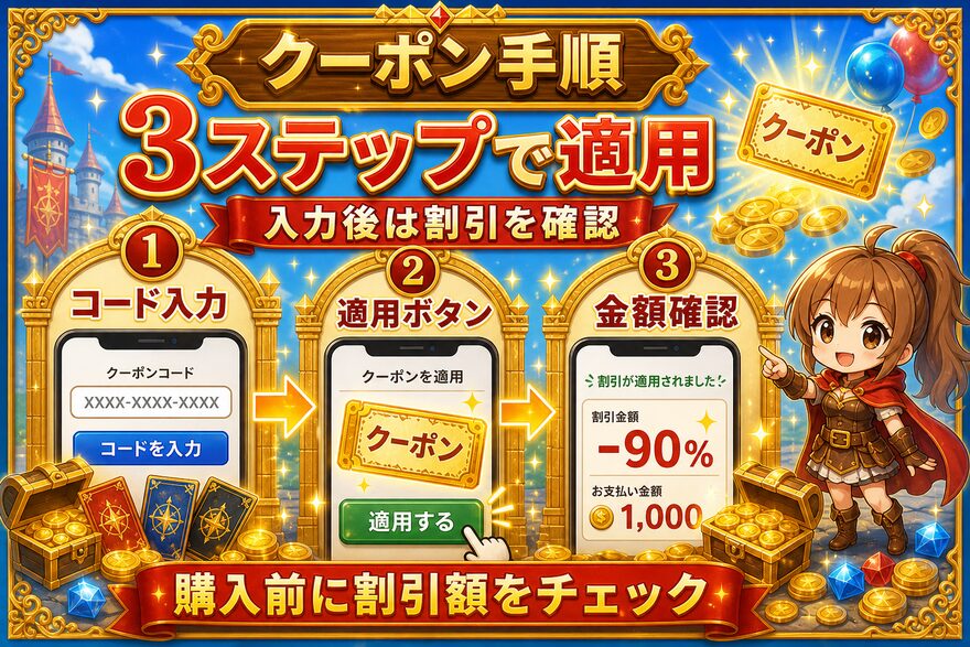 クローブオリパ クーポンコード利用手順（図解付き）の図解