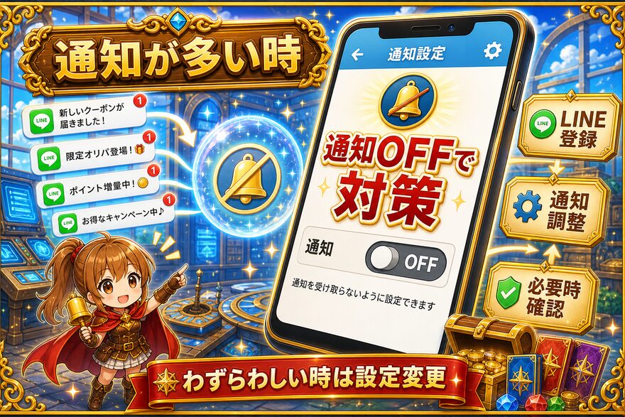 クローブオリパ LINEの通知が頻繁にくるの図解