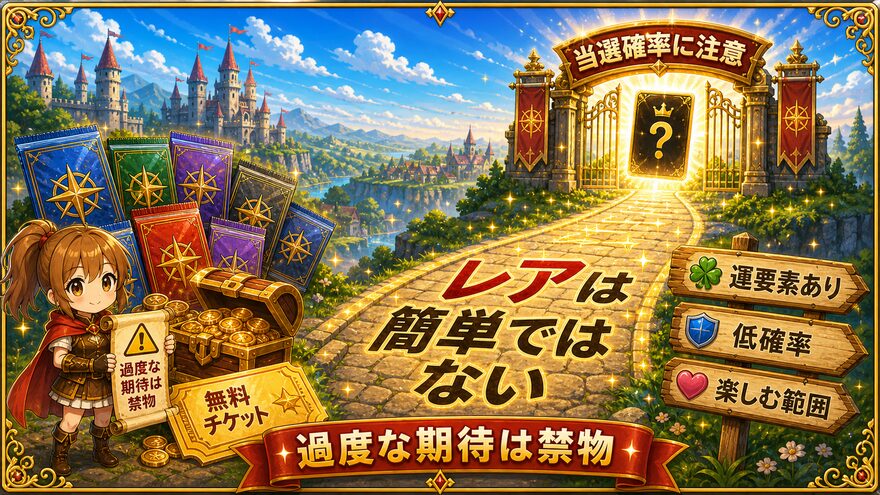 クローブオリパ レアカードの当選確率は低いの図解