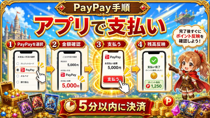 クローブオリパ PayPayの支払い手順の図解