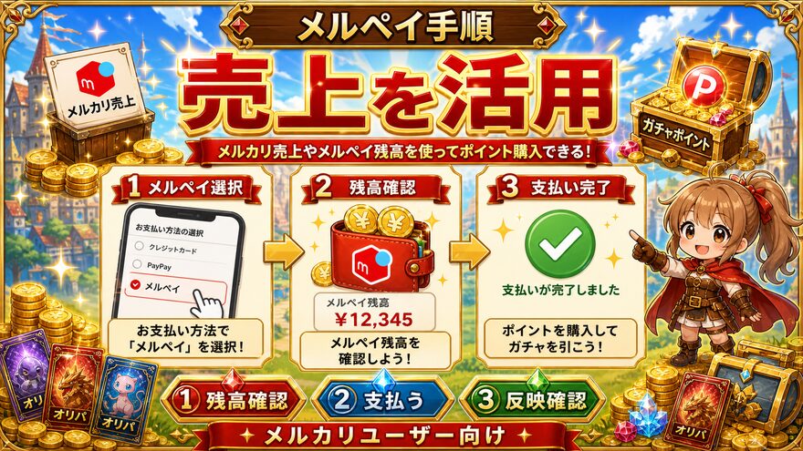クローブオリパ メルペイの支払い手順の図解