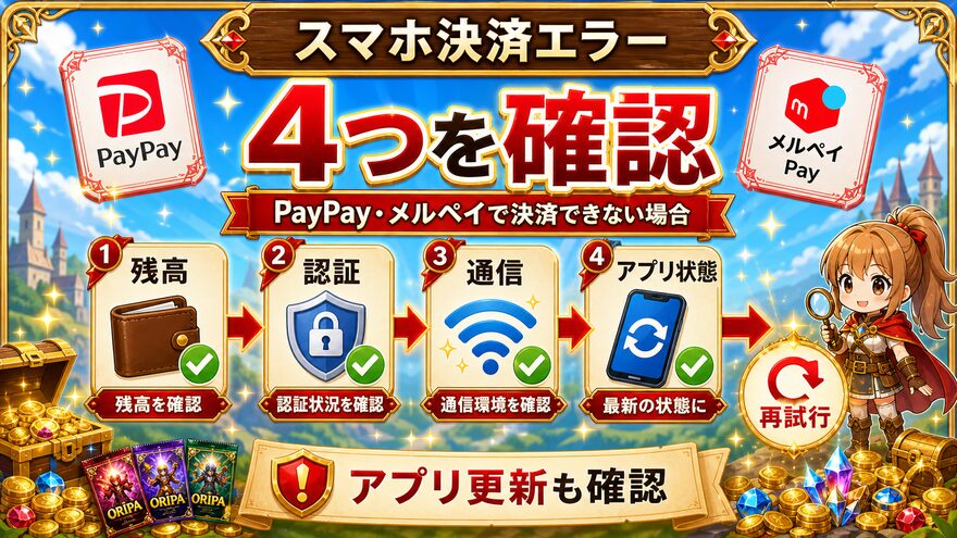 クローブオリパ PayPay・メルペイで決済できない場合の図解