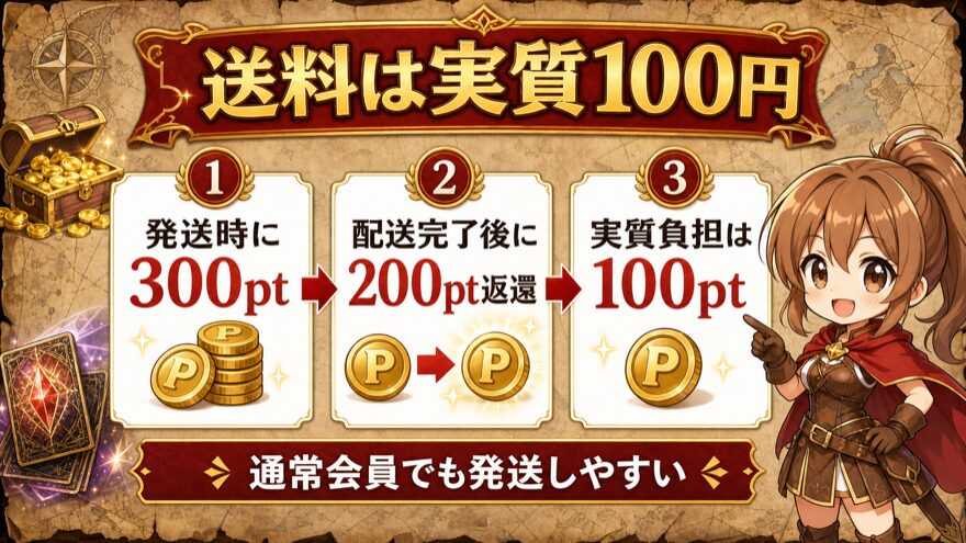 エクストレカの送料が実質100円になる仕組みを示す図解
