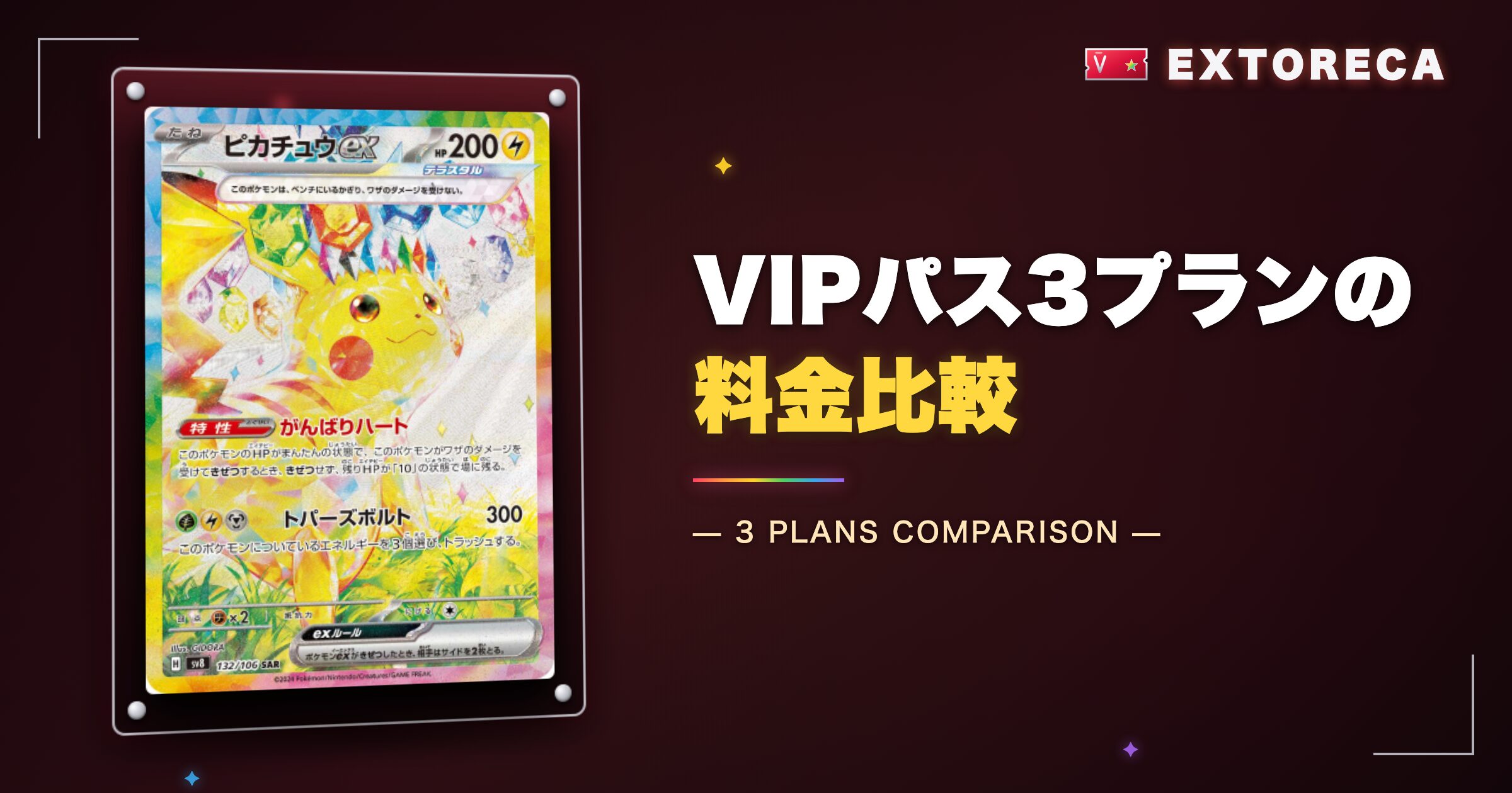 エクストレカVIPパス3プランの料金比較