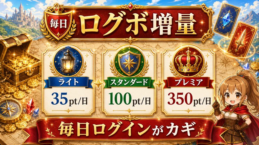 エクストレカVIPパス VIPログインボーナスでポイント増量の図解