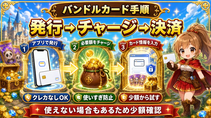 おりパンダ 支払い方法 図解|バンドルカードの支払い手順