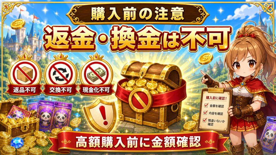おりパンダ 支払い方法 図解|コイン購入後の返金・換金は不可