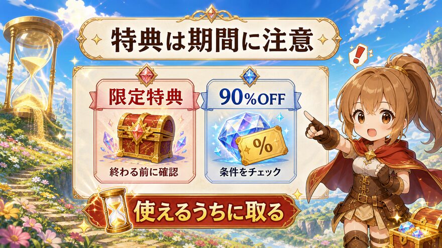 エクストレカアプリ 限定特典の期間に注意する図解