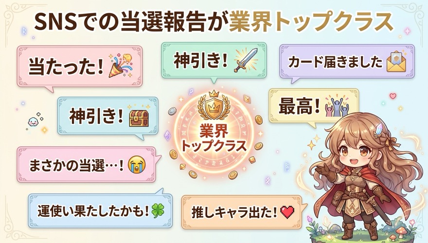 SNSでの当選報告が業界トップクラス