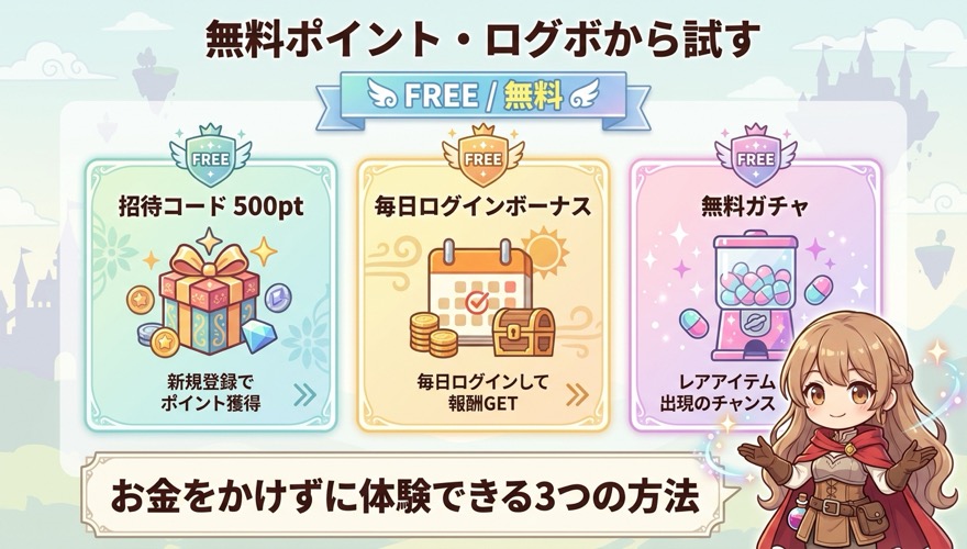 無料ポイント・ログボから試す