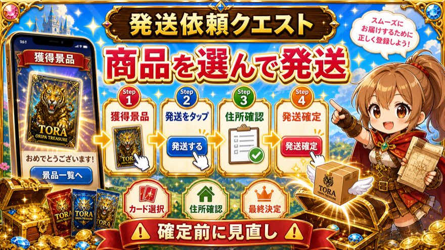 TORAオリパ商品の発送依頼手順図解