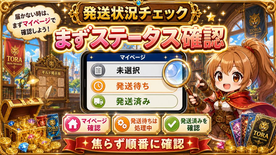 TORAオリパ発送ステータス確認方法の図解